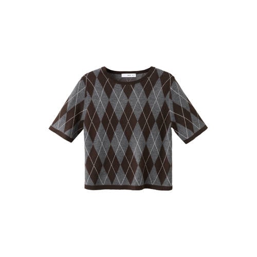 Mango geruit pullover grijs afbeelding