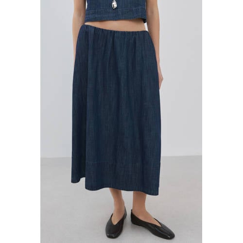 Mango spijkerrok dark blue denim afbeelding