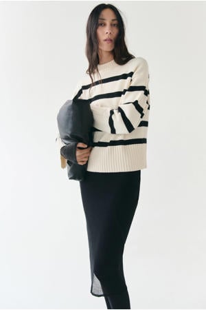 gestreepte pullover ecru