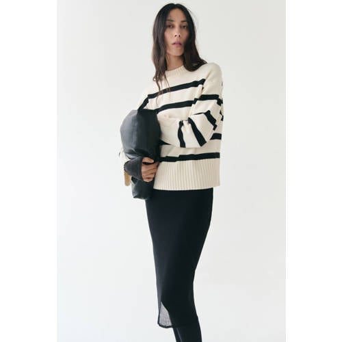 Mango gestreepte pullover ecru afbeelding