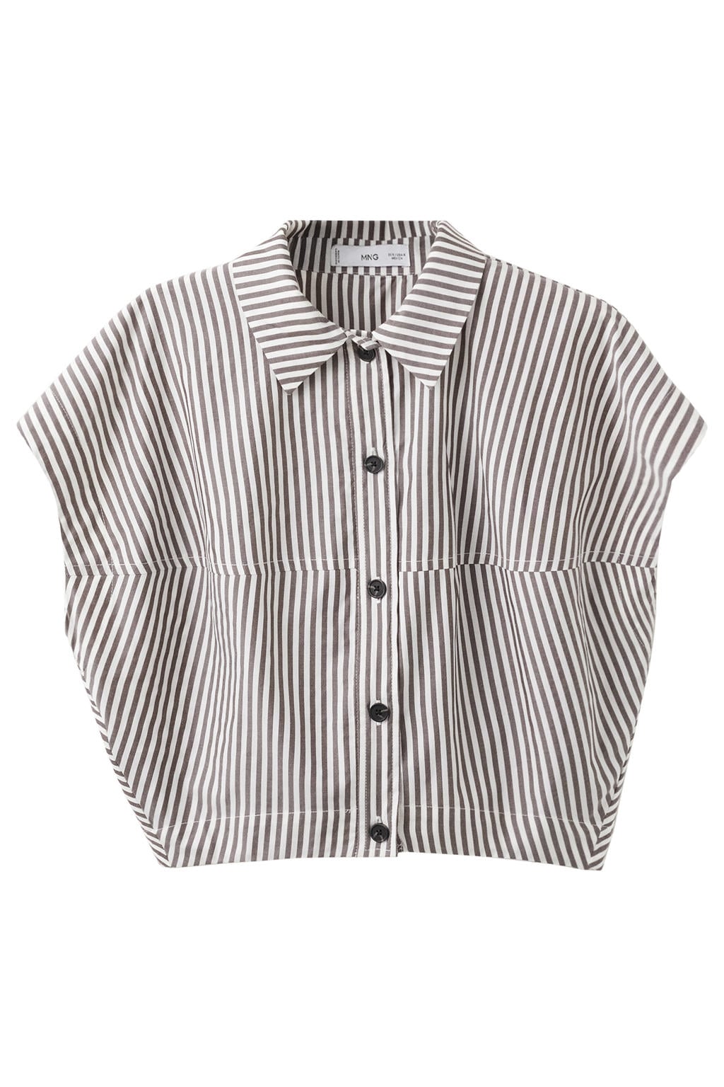 Mango gestreepte top ecru