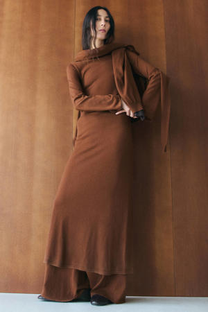 maxi jurk bruin