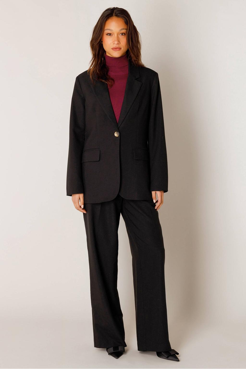 Base Level regular blazer zwart