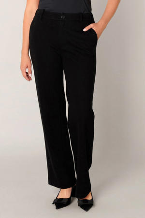 straight regular waist broek zwart