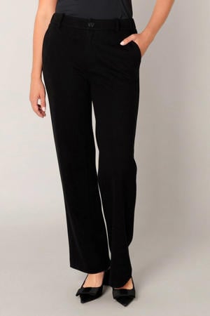 straight regular waist broek zwart
