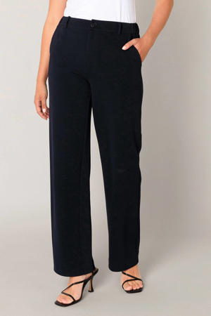 straight regular waist broek donkerblauw