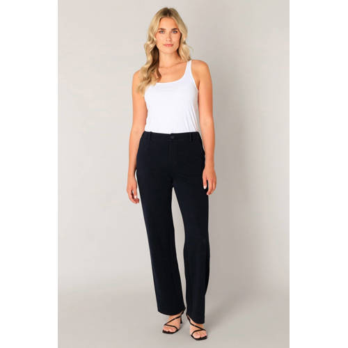 Base Level straight regular waist capri donkerblauw afbeelding