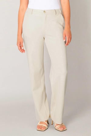 straight regular waist broek lichtgeel