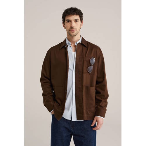WE Fashion overshirt donkerbruin afbeelding