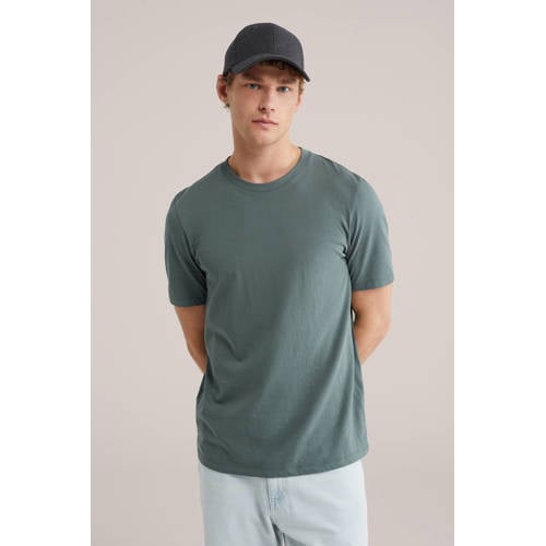 WE Fashion regular T-shirt - (set van 3) Groen/Blauw/Rood afbeelding
