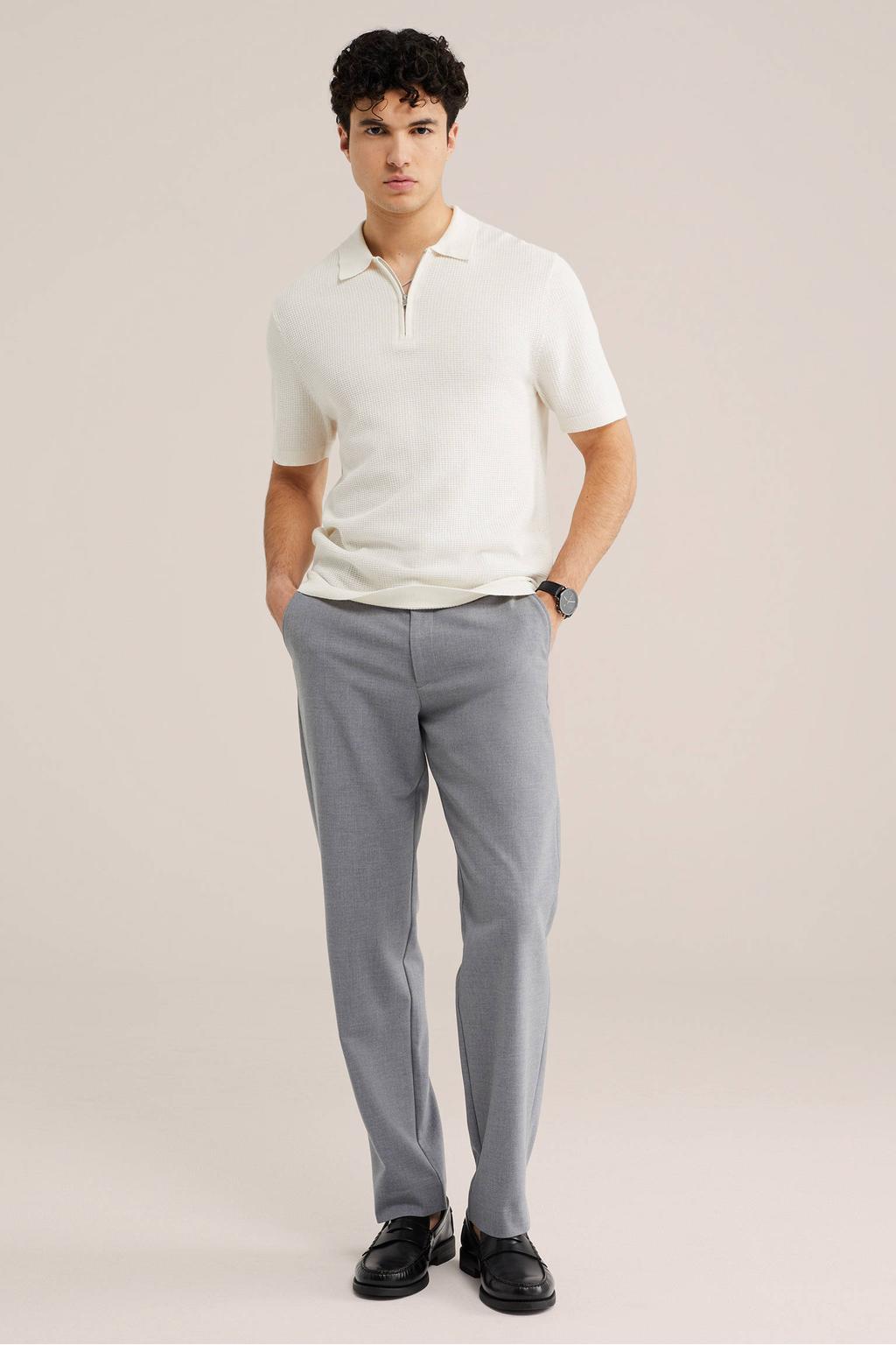 WE Fashion regular chino grijs