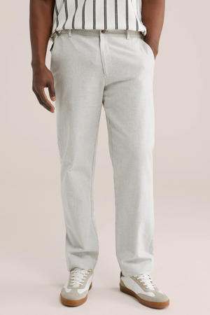 regular pantalon met linnen grijs