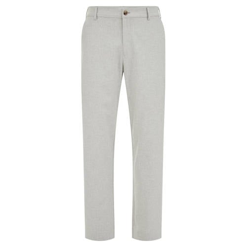 WE Fashion regular pantalon met linnen grijs afbeelding