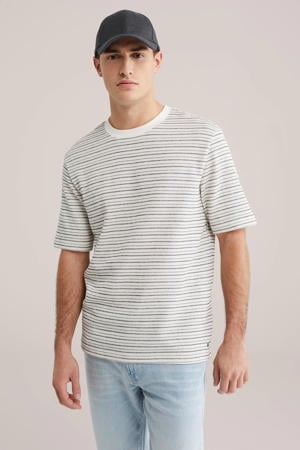 regular gestreepte T-shirt ecru