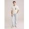 WE Fashion relaxed T-shirt met textuur beige