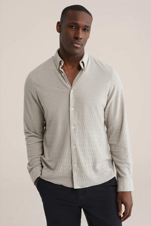 regular casual overhemd met textuur grijs