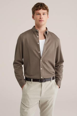 regular casual overhemd bruin