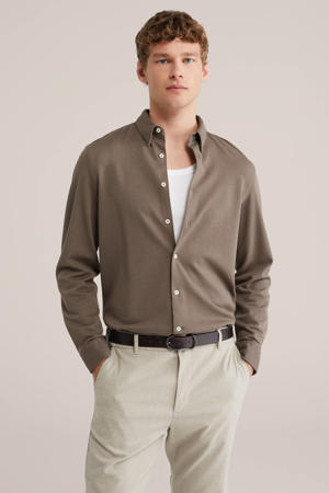 regular casual overhemd bruin