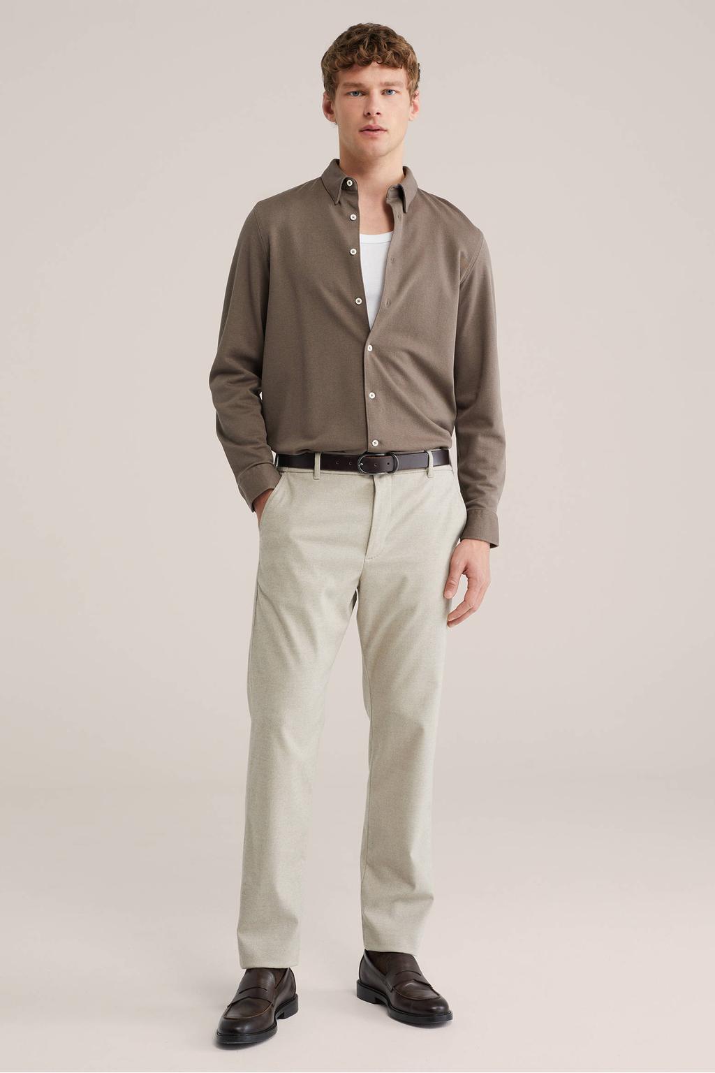 WE Fashion regular casual overhemd bruin