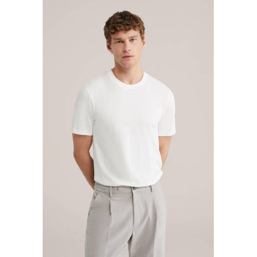 WE Fashion regular T-shirt ecru afbeelding
