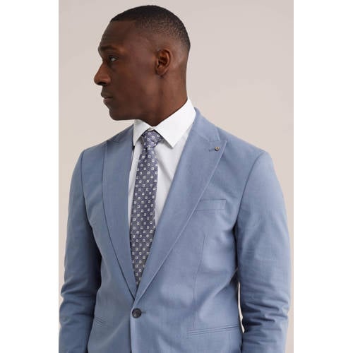 WE Fashion stropdas met all over print blauw afbeelding