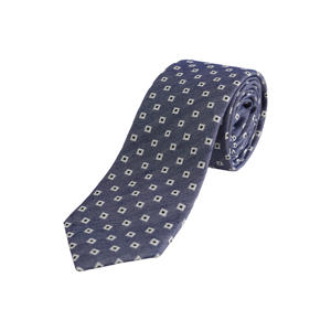 stropdas met all over print blauw