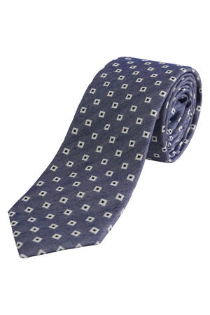 stropdas met all over print blauw