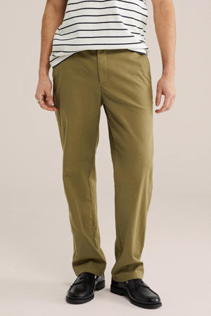 regular chino met linnen groen