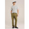 WE Fashion regular chino met linnen groen