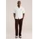 WE Fashion regular chino met linnen donkerrood
