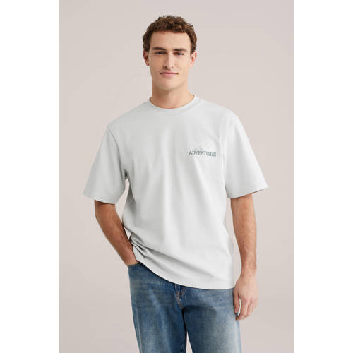 WE Fashion oversized T-shirt met backprint mintgroen afbeelding