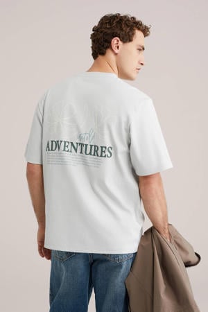 oversized T-shirt met backprint mintgroen