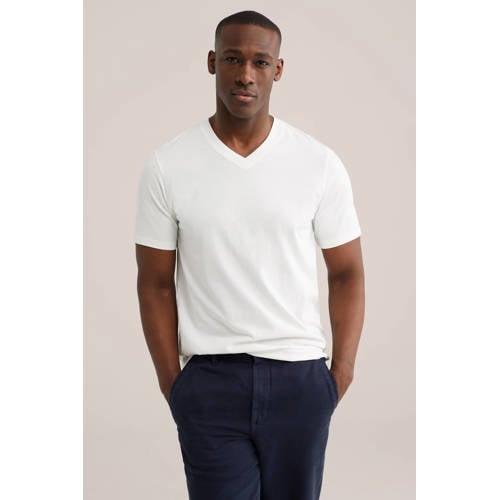 WE Fashion regular T-shirt ecru afbeelding