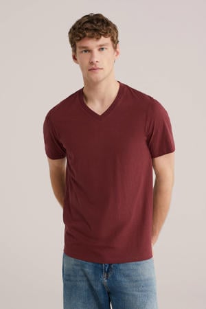 regular T-shirt donkerrood