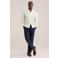 WE Fashion regular chino met linnen donkerblauw