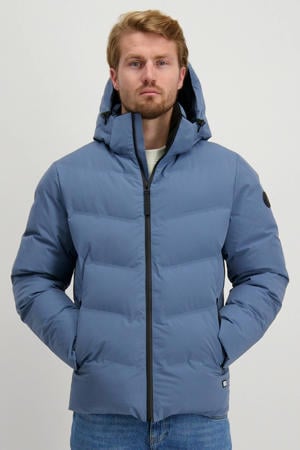 gewatteerde jas blauw