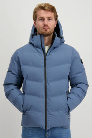 gewatteerde jas blauw