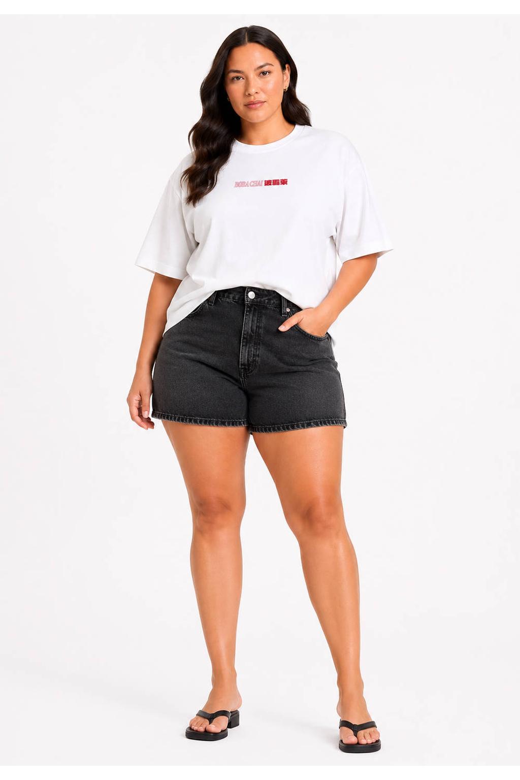 NOISY MAY Curve T-shirt wit
