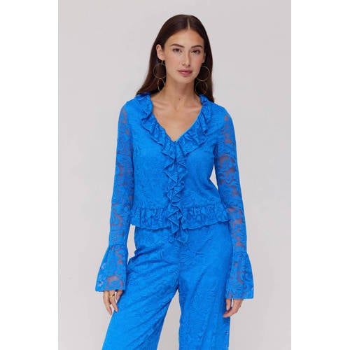 HARPER & YVE kanten top blauw afbeelding