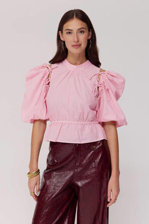 top met streep roze