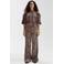 HARPER & YVE wide leg high waist broek met dierenprint bruin