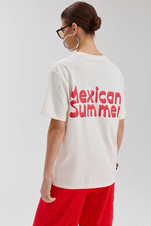 T-shirt met backprint ecru