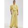 HARPER & YVE wide leg high waist gebloemde broek lichtgeel