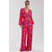 HARPER & YVE wide leg regular waist gebloemde broek rood