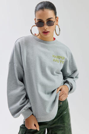 sweater met backprint grijs