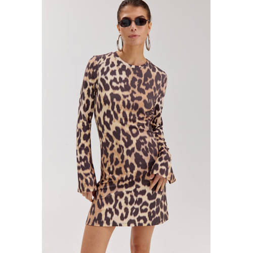 HARPER & YVE korte jurk met dierenprint bruin afbeelding