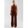 HARPER & YVE kanten straight regular waist gebloemde broek bruin
