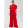 HARPER & YVE wide leg high waist gebloemde broek rood