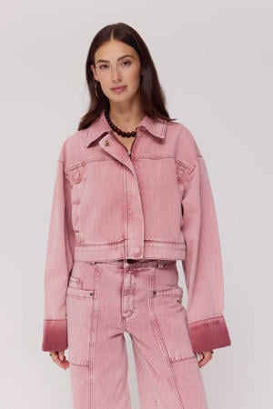 denim spijkerjas lichtroze