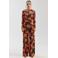 HARPER & YVE wide leg high waist gebloemde broek bruin